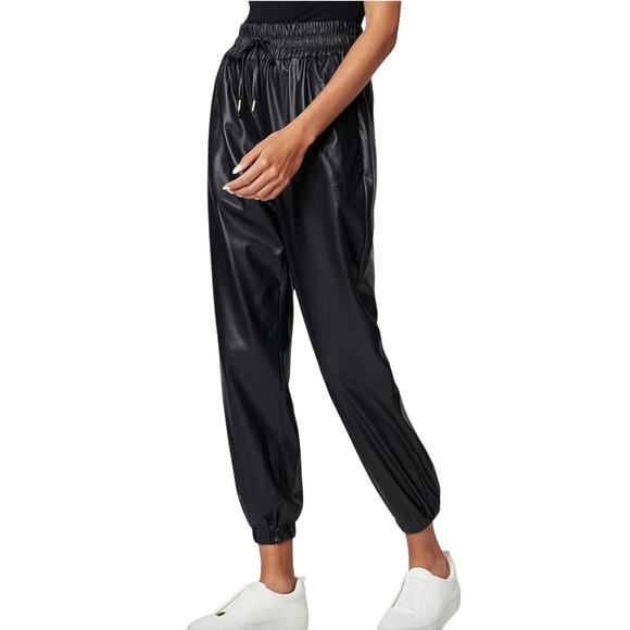 BLANKNYC Vegan Black Leather Elastic Waistband Joggers NEW Size 26 - Picture 3 of 12